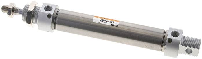 EMC | ZDPM 25/100 E | 25mm Bore x 100mm Stroke | ISO 6432 | Pneumatic Cylinder