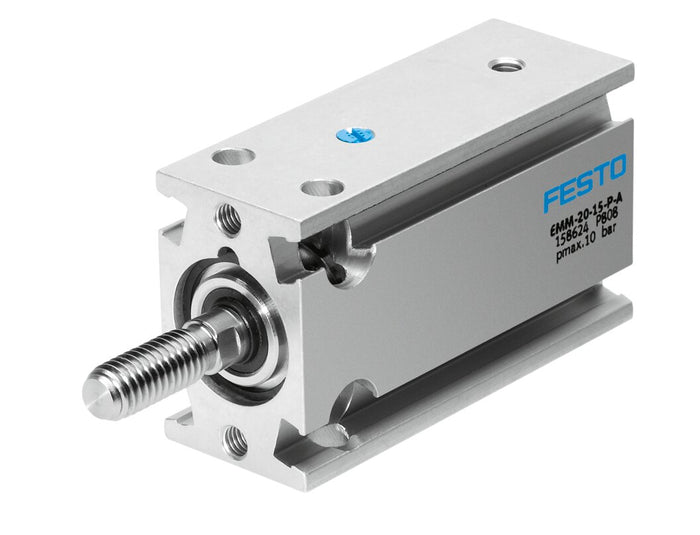 Festo | EMM-25-15-P-A | 25mm Bore x 15mm Stroke | Compact Pneumatic Cylinder