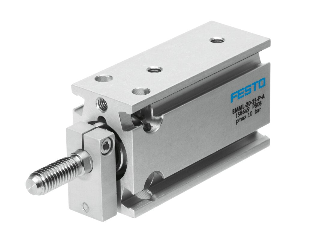 Festo | EMML-20-15-P-A | 20mm Bore x 15mm Stroke | Compact Pneumatic Cylinder